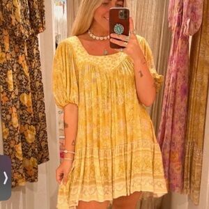 Spell & The Gypsy Collective Mossy Mini Dress in the Lemonade colorway